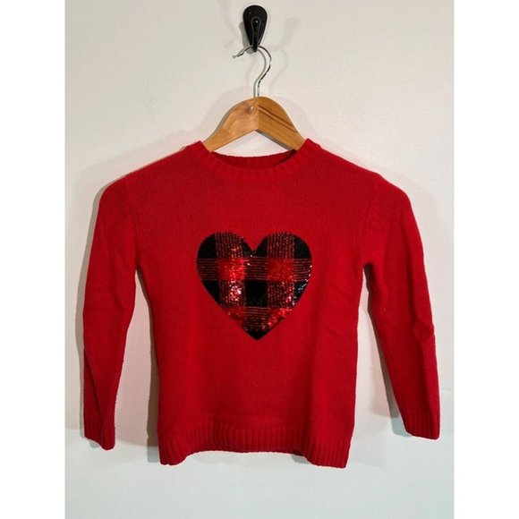 Girls Red Hearts Day 2 Piece Matching Outfit Sweater & Leggings - Picture 2 of 14